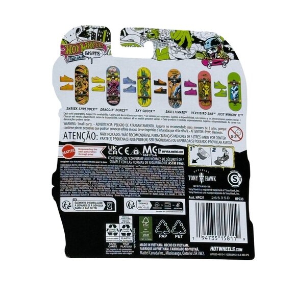 Tony Hawk Hot Wheels Skate Dragon Bones Fingerboard Yellow Shoes New 2022 - Picture 3 of 3